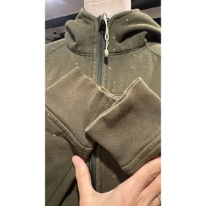Rare Lululemon Size 10 Scuba Hoodie Jacket Green Polka Dots Women’s Small Flaw thumbnail 4