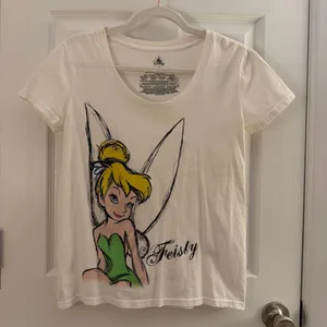 Disney White Tinker Bell Feisty Cotton Graphic T-shirt Extra Small thumbnail 1