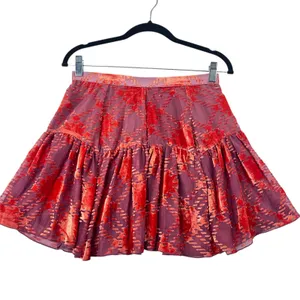 Y2K Urban Outfitters Vera Crushed Velvet Mini‎ Skirt Size S Tiered A-Line Flowy thumbnail 3