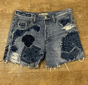 Free People Heartbreaker Patched Denim Shorts Size 26 thumbnail 1
