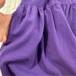 Pinch 100% Cotton Purple V-Neck Mini Dress With Pockets thumbnail 6