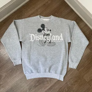 Hanes Disneyland Resort Crewneck Sweatshirt Mickey Mouse Grey Women’s Size S thumbnail 4