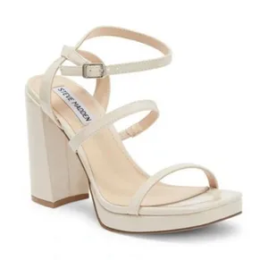 New! Steve Madden Sarina Platform Pump In Bone Patent Cream‎ Sz 11 thumbnail 1