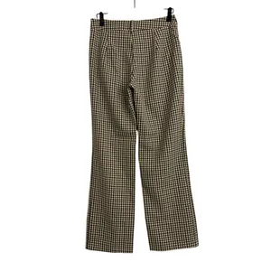 SHEIN Retro Brown Plaid High Rise Checkered Wide Leg Loose Pants Size Women's 6 thumbnail 3