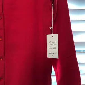 NWT CIELO JEANS USA Tomato Girl Red Large Crew-Neck button down sweater cardigan thumbnail 3