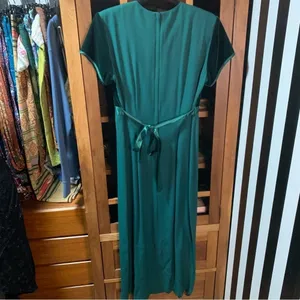 1980s Hunter Green Vintage Velvet Long Maxi Modest Dress Med/Large Woman’s 8-14 thumbnail 8