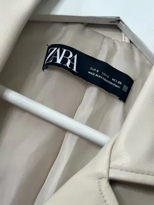 Zara Faux Leather Moto Jacket Biker Belted Streetwear Cream Ivory Size S thumbnail 4
