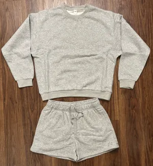 Alo Accolade Set Gray Large Crewneck + Shorts thumbnail 1