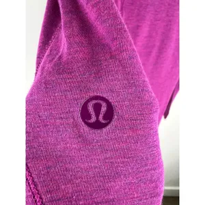 Lululemon Purple Long Sleeve Top Thumb Holes Athletic Shirt Love Scoop? Hot Pink thumbnail 7