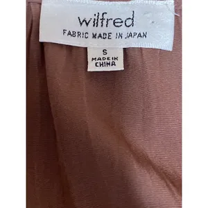Aritzia Wilfred Shanina Womens Brown Deep V Neck Long Sleeve Tie Blouse Top Sz S thumbnail 5