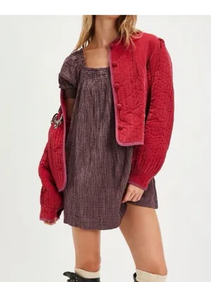 Free People Mila Mini Dress Plaid Size Small S thumbnail 6