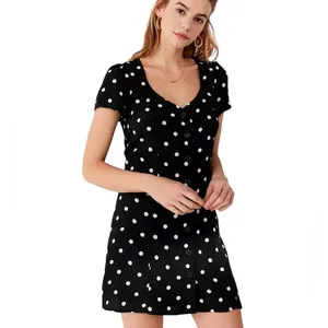 Urban Outfitters Lola Polka Dot Button Down Mini Dress thumbnail 1