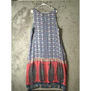 Sundance‎ Sleeveless Border Print Midi Dress Size 16 Boho Folk Art Lagenlook thumbnail 3