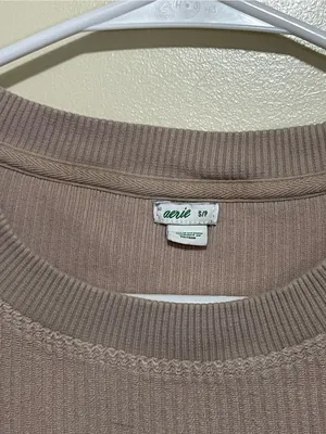 aerie Women's Ribbed Crewneck Sweatshirt - Mauve thumbnail 3