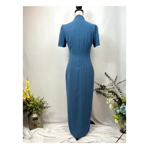 Alexia Admor Dixie Mockneck Maxi Sheath Dress in Denim Blue 4 thumbnail 11