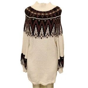 NWT $198 Free People Size XSmall Scotland Neutral Combo‎ Long Sleeve Mini Dress thumbnail 6