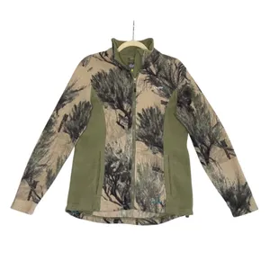 CABELA'S Colorblock Fleece Jacket Women M Green Full Zip Outdoor Camping Travel thumbnail 3
