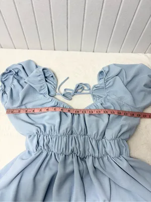 ARULA Light Blue Puff Sleeve Romper Size L-XL thumbnail 4