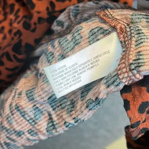 KNOX‎ ROSE Dress Size Large Smocked Elastic Waist Animal Print Rust Large Fall thumbnail 7