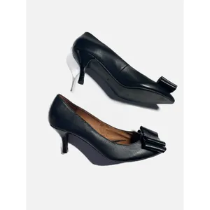 Jeffrey Campbell Pumps Womens 8.5 Black Leather Bow Kitten Heel Ibiza Last Dress thumbnail 2