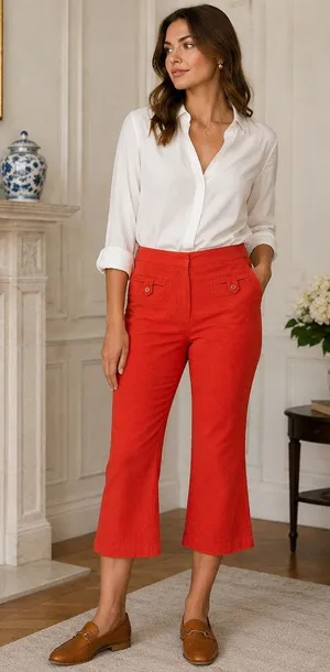 Cartonnier Charlie Crop Flare Sz S Anthropologie Preppy Textured Quiet Luxury thumbnail 1