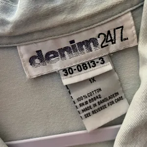 Vintage Denim 24/7 Button Up Gray Size 1X thumbnail 4