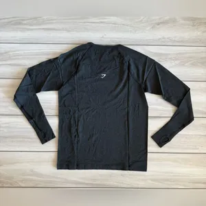 Gymshark Vital Seamless 2.0 Light Long Sleeve Top Black Small NWT thumbnail 6