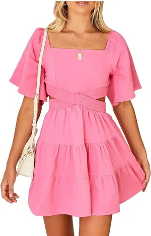 Pink summer dress thumbnail 4