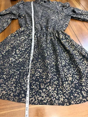 Cupcakes and Cashmere Metallic Leopard Dress XS Open Back Bow Tie Party thumbnail 5