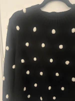 Pink Lily Black Polka Dot Sweater thumbnail 2