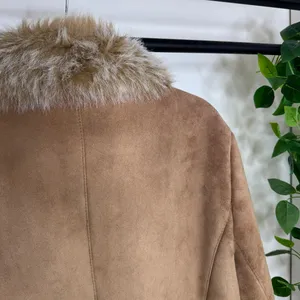 Anne Klein Trendy Faux Suede Penny Lane Coat size L Large Boho Western Shaggy thumbnail 9