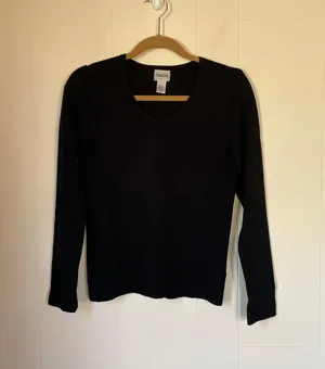 Chico’s Silk Blend Knit Sweater black v-neck classic minimalist women’s size 0 thumbnail 8