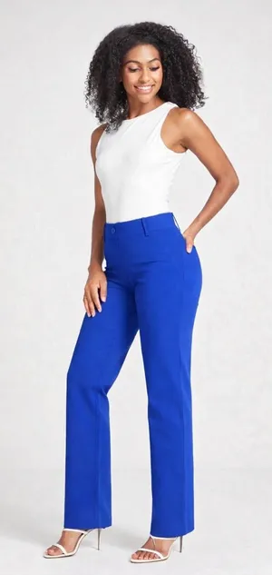 Betabrand NW(partial tag) blue Straight-Leg Pant two-pocket - yoga thumbnail 1