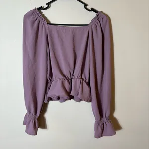 Altar’d State Purple Long Sleeve Peplum Top‎ Size Small thumbnail 8