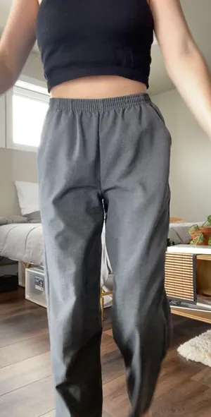 Vintage  Gray Cropped Dress Pants thumbnail 4