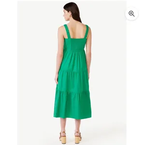 NWT Emerald Green Cotton Dress Size M thumbnail 2