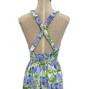 Hill House Home Lilou Nap Dress Hydrangea Floral Smocked Mini Purple White XS thumbnail 11