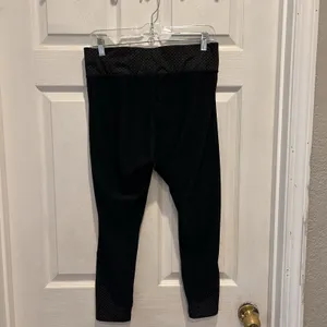 PBX Pro Black‎ And Rainbow Polka Dot Cropped Workout Leggings Women's Size Large thumbnail 5
