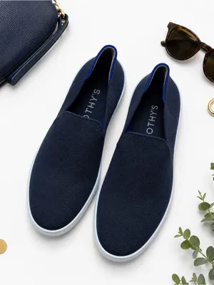 Rothy’s The Original Slip On Sneaker Black Knit Washable Comfort Shoes W9 in GUC thumbnail 2