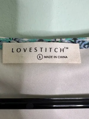 Lovestitch Rio Blue Patterned Maxi Wrap Dress Size L EUC Boho Chiffon thumbnail 9