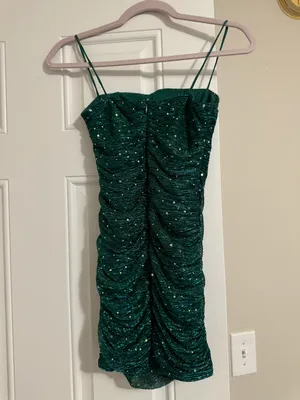 Flirty Vibes Teal Sparkly Bodycon Dress (Lulu’s) thumbnail 2