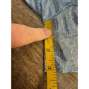 Queen of Sparkles Powder Blue‎ Metallic Swing Womens High Waisted Shorts size XS thumbnail 8