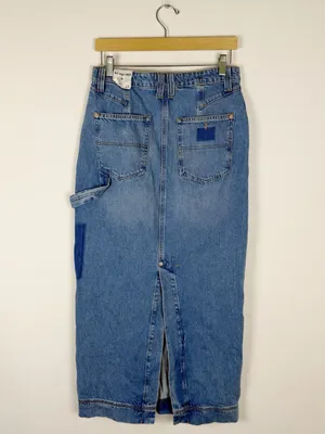 Free People We The Free Francisco Denim Maxi Skirt Head Over Heels thumbnail 3
