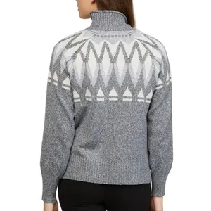 Badgley Mischka Fair Isle Turtleneck Sweater Size L thumbnail 3