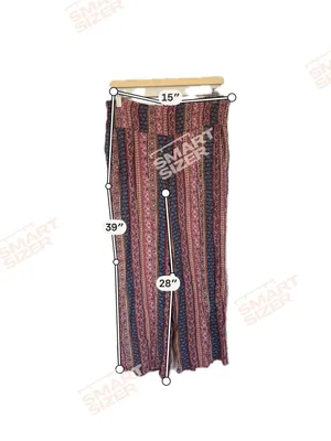 Three Dots Bohemian Striped Wide-Leg Pants in Pink & Navy thumbnail 2