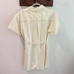 Bohme‎ Ivory Cotton Twill Utility Romper Tie Waist Button Front Small NWT thumbnail 6