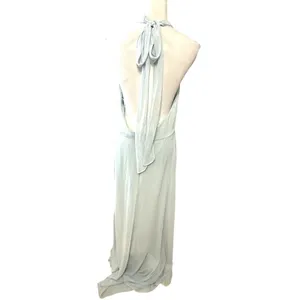 After Six Maxi Dress Halter Style Backless High Neck Chiffon Light Blue 14 NWOT thumbnail 6