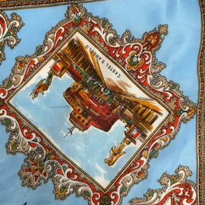 Scarf Roma Italy Souvenir Landmark Print Blue Travel Core Vintage Accessory thumbnail 8