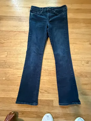Banana Republic Classic Dark Blue Women’s Slim Bootcut Midrise Jeans thumbnail 2