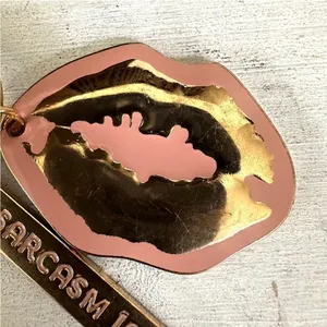 Lips keychain that says “ Sarcasm is my Love language “ thumbnail 2